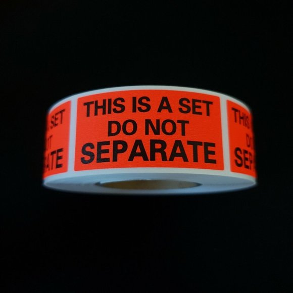 This Is a Set Do Not Separate Stickers FBA Shipping Supplies 500 Piece Roll - Picture 1 of 8